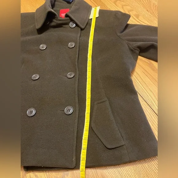 ‼️SOLD‼️ Esprit PEA COAT- Wool- Ladies Classic Chocolate Brown- XL w/ Scarf 🧣 - Picture 16 of 16